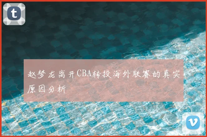 赵梦龙离开CBA转投海外联赛的真实原因分析